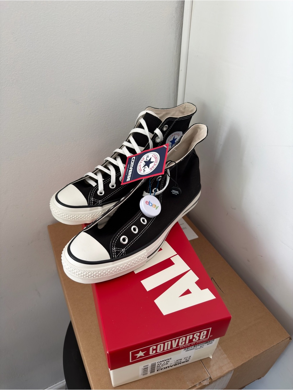 Converse Black & White High Top Canvas Sneakers